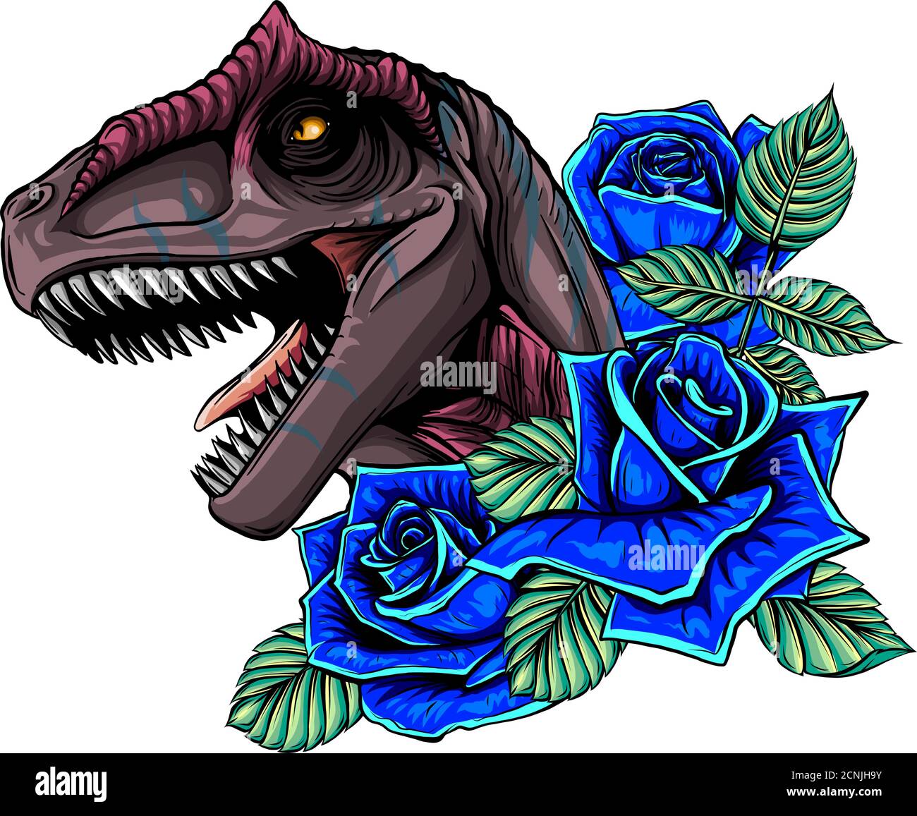 dinosaurus allosaurus head art vector illustration design Stock Vector ...