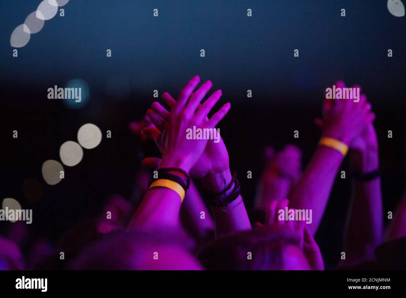 Concert, hands, Olympiahalle Munich Stock Photo