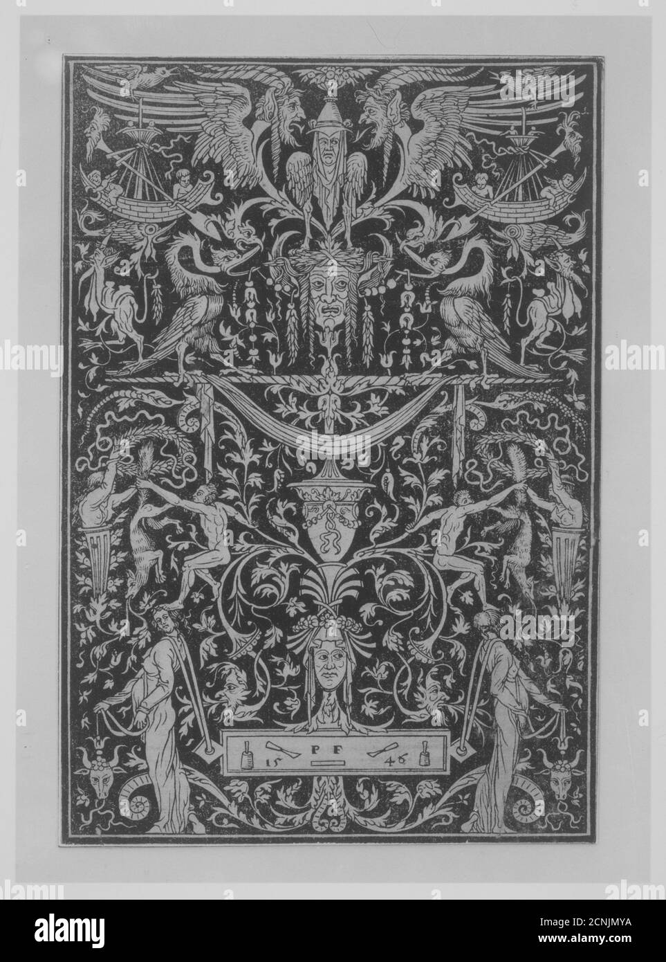 Ornament Print Panel, early 16th century. Stock Photo