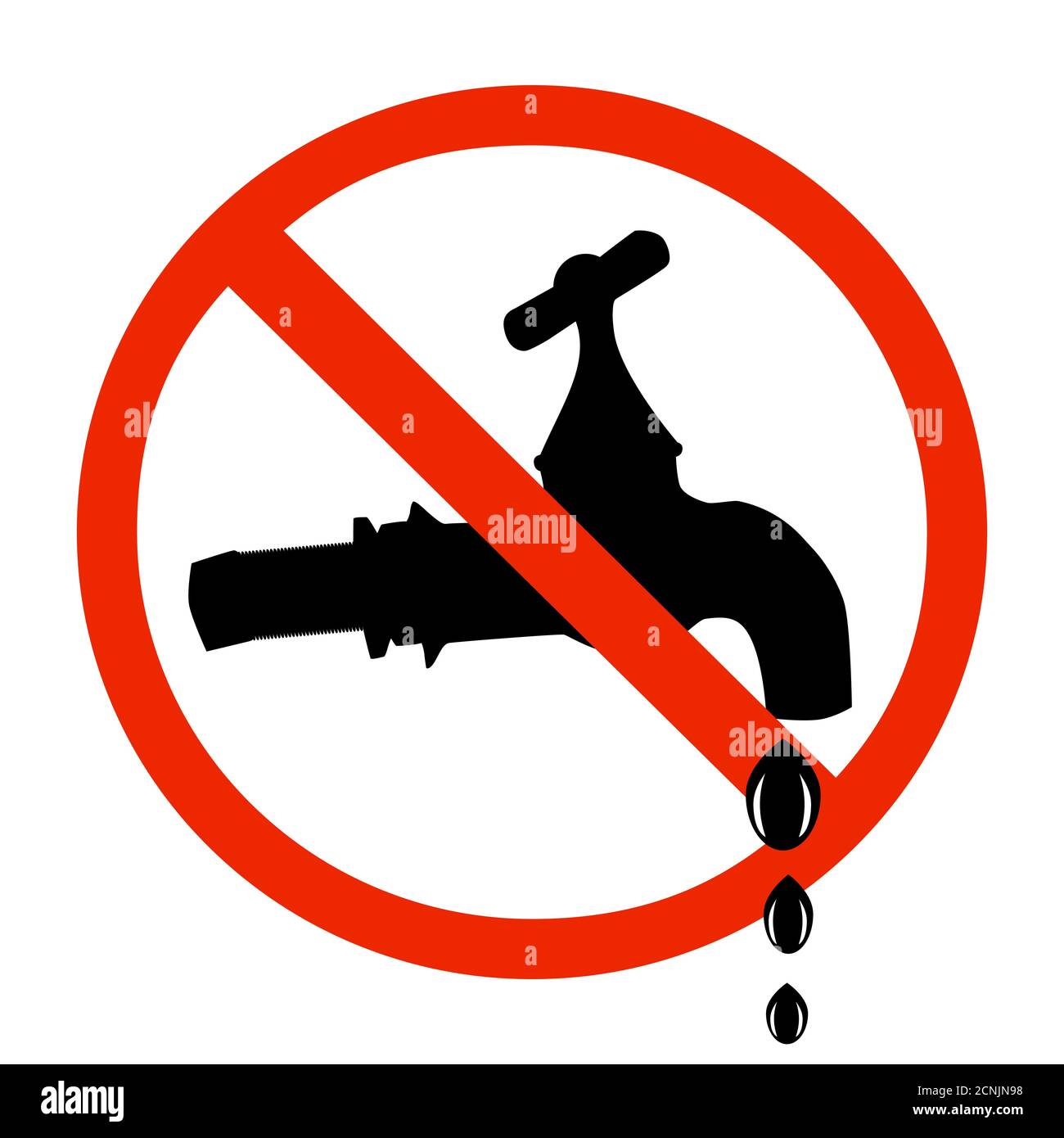 No water tap sign isolated on white background. Not drinking water icon