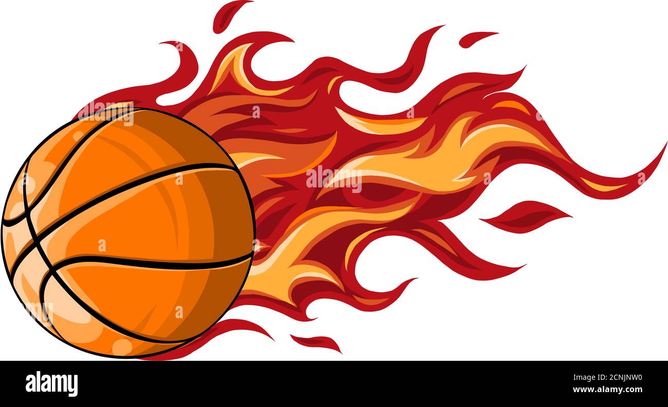 Basketball ball in flame vector illustration design Stock Vector