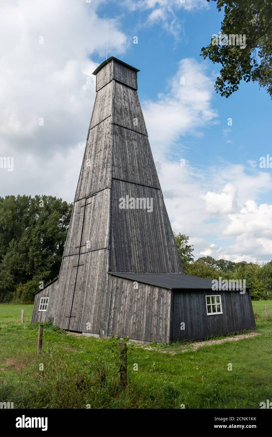 Salt tower containing pipes and valves, near Boekelo, region of Twente