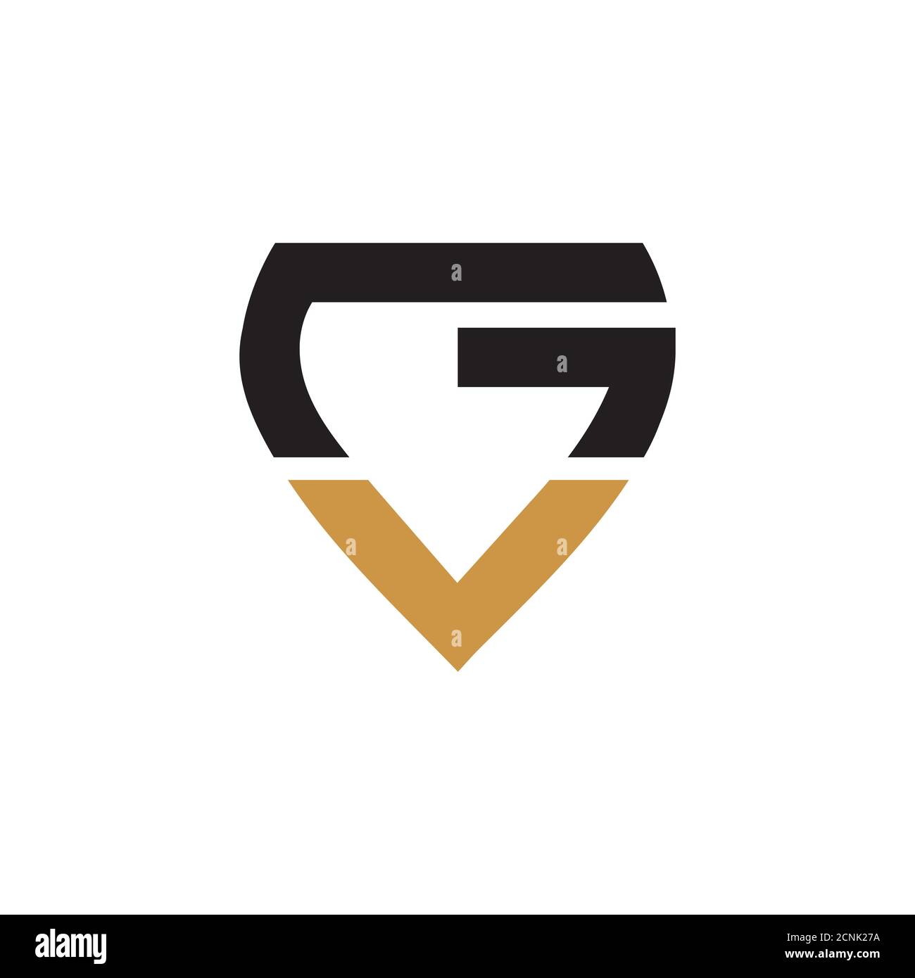 Initial letter vg or gv logo vector design template Stock Vector Image ...