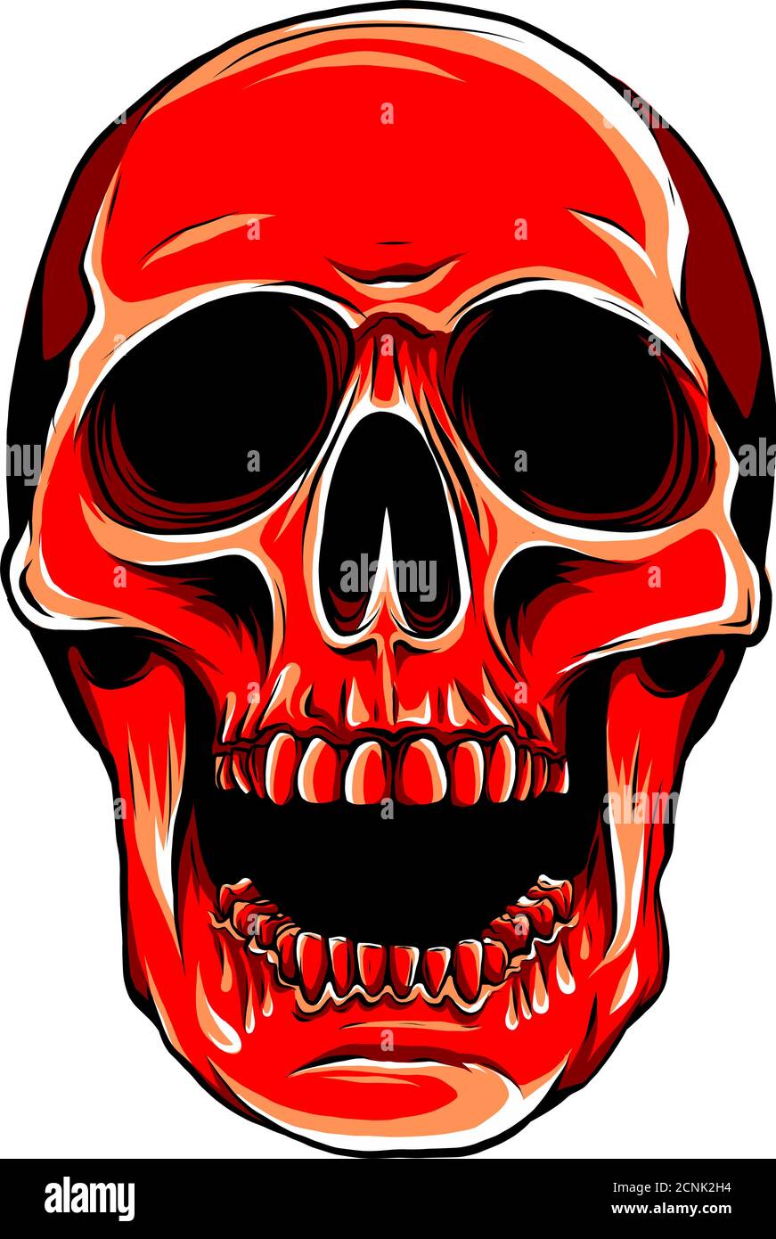 Realistic red skull. vector Illustration for designer on a white background  Stock Vector Image & Art - Alamy