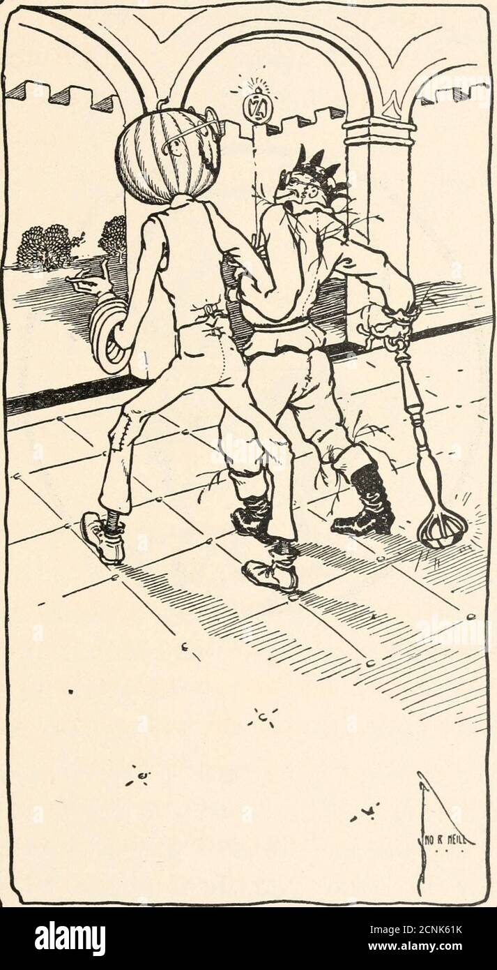 . The marvelous land of Oz; being an account of the further adventures of the Scarecrow and Tin Woodman ... a sequel to the Wizard of Oz . are. I am!- -I surely am! agreed the Pumpkinhead. It seems to me, continued the Scarecrow,more mildly, that your manufacturer spoiled somegood pies to create an indifferent man. I assure your Majesty that I did not ask to becreated, answered Jack. Ah! It was the same in my case, said theKing, pleasantly. And so, as we differ from allordinary people, let us become friends. With all my heart! exclaimed Jack. What! Have you a heart? asked the Scare-crow, surpr Stock Photo