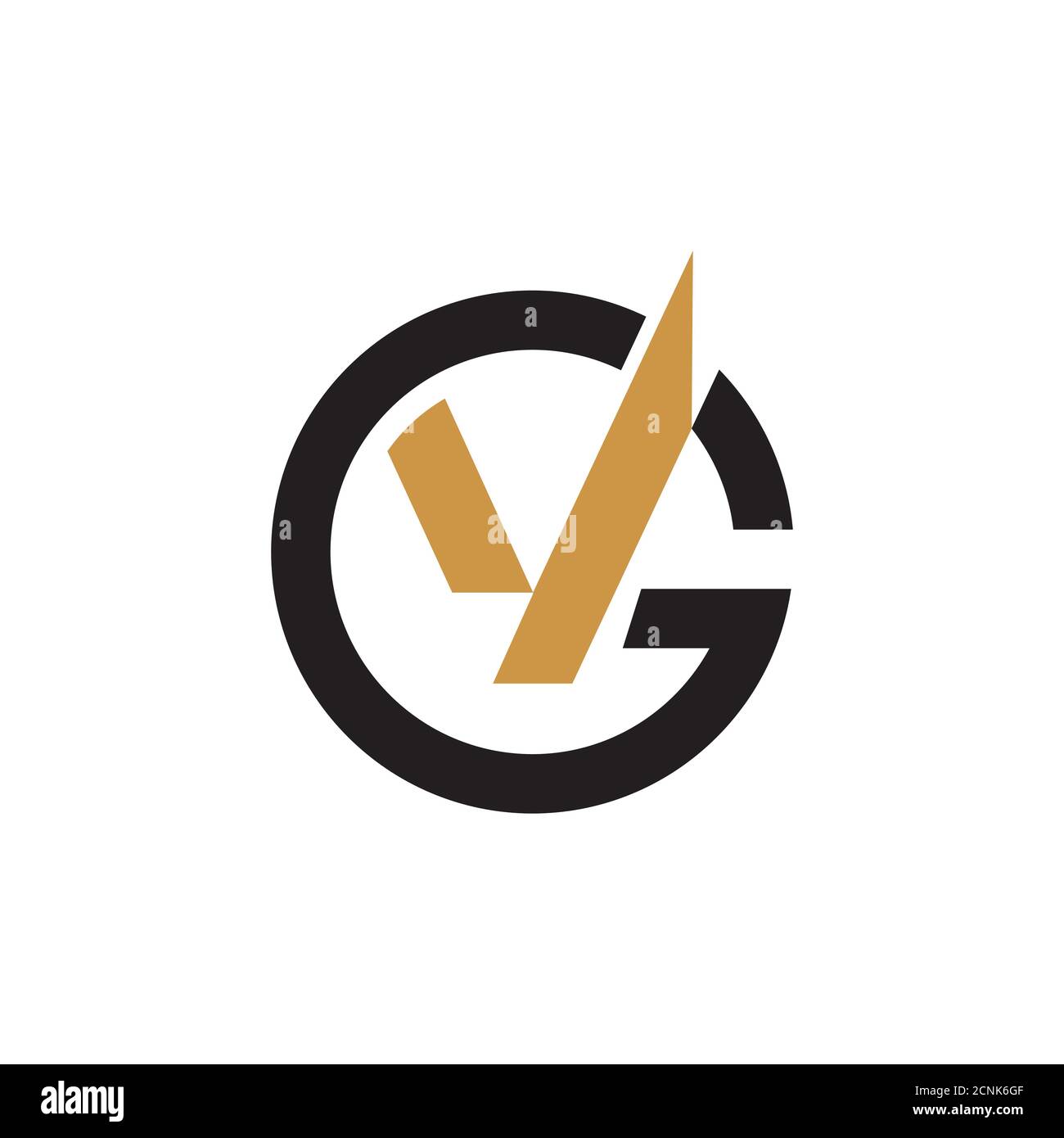 Initial letter vg or gv logo vector design template Stock Vector