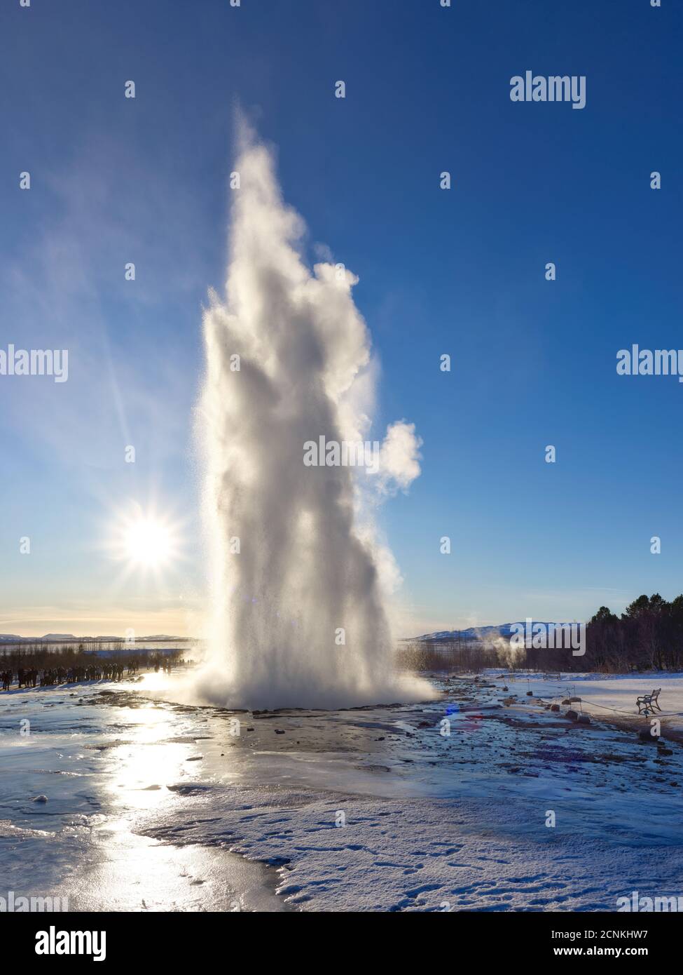 Winter, ice, snow, arctic, geyser, steam, water vapor, high temperature ...