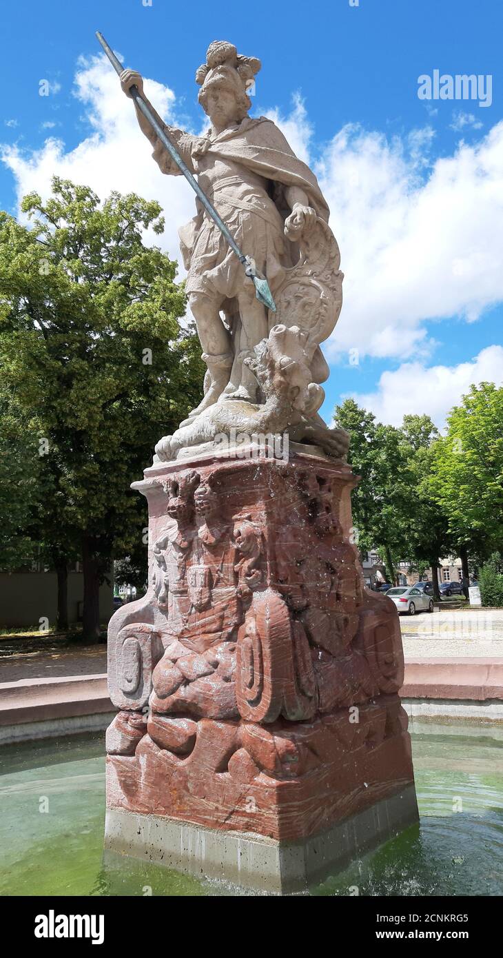 St. Georgsbrunnen in Friedberg Hessen Stock Photo