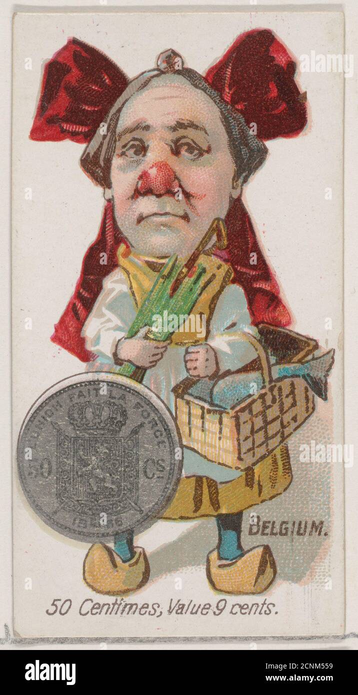 cigarette brands belgium Belgium, 50 Centimes, from the series Coins of All Nations (N72, variation  1) for Duke brand cigarettes, 1889 Stock Photo