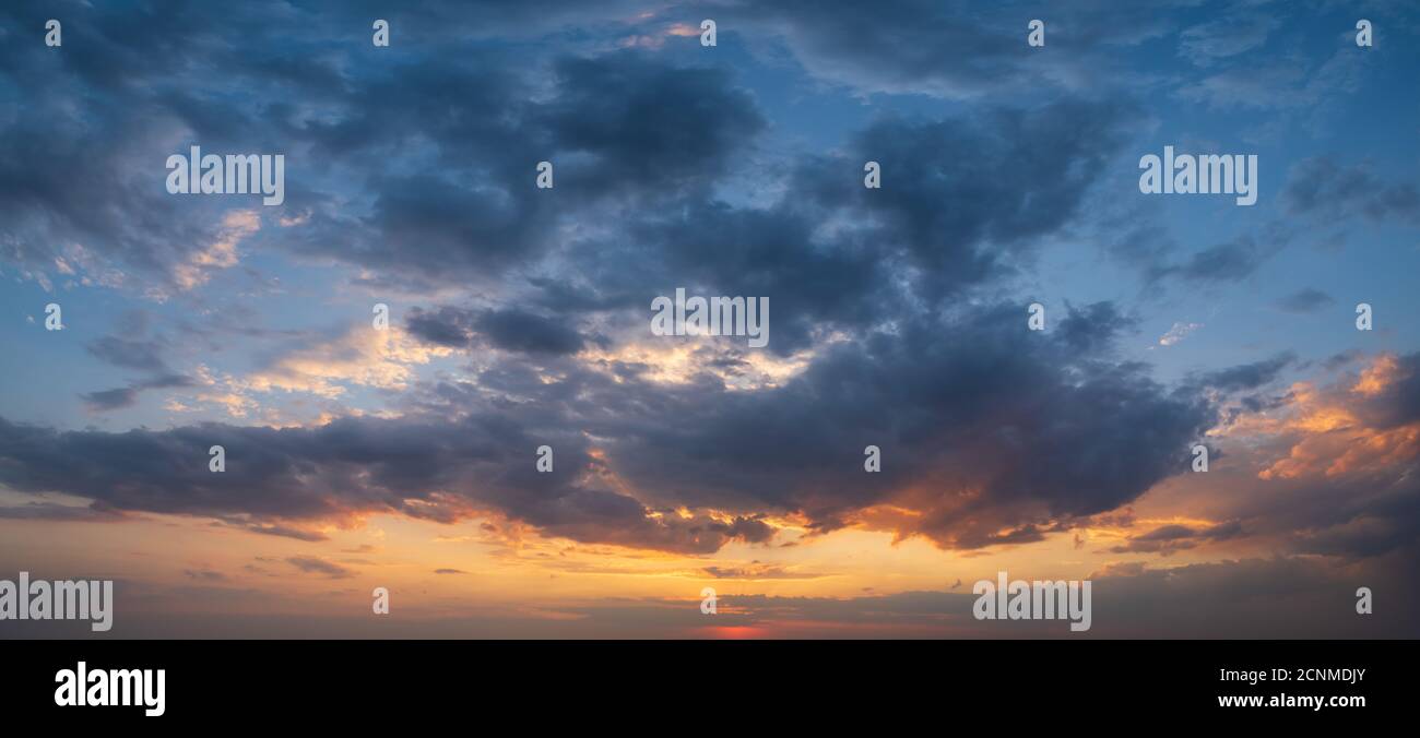 Summer sunset sky panorama background Stock Photo - Alamy