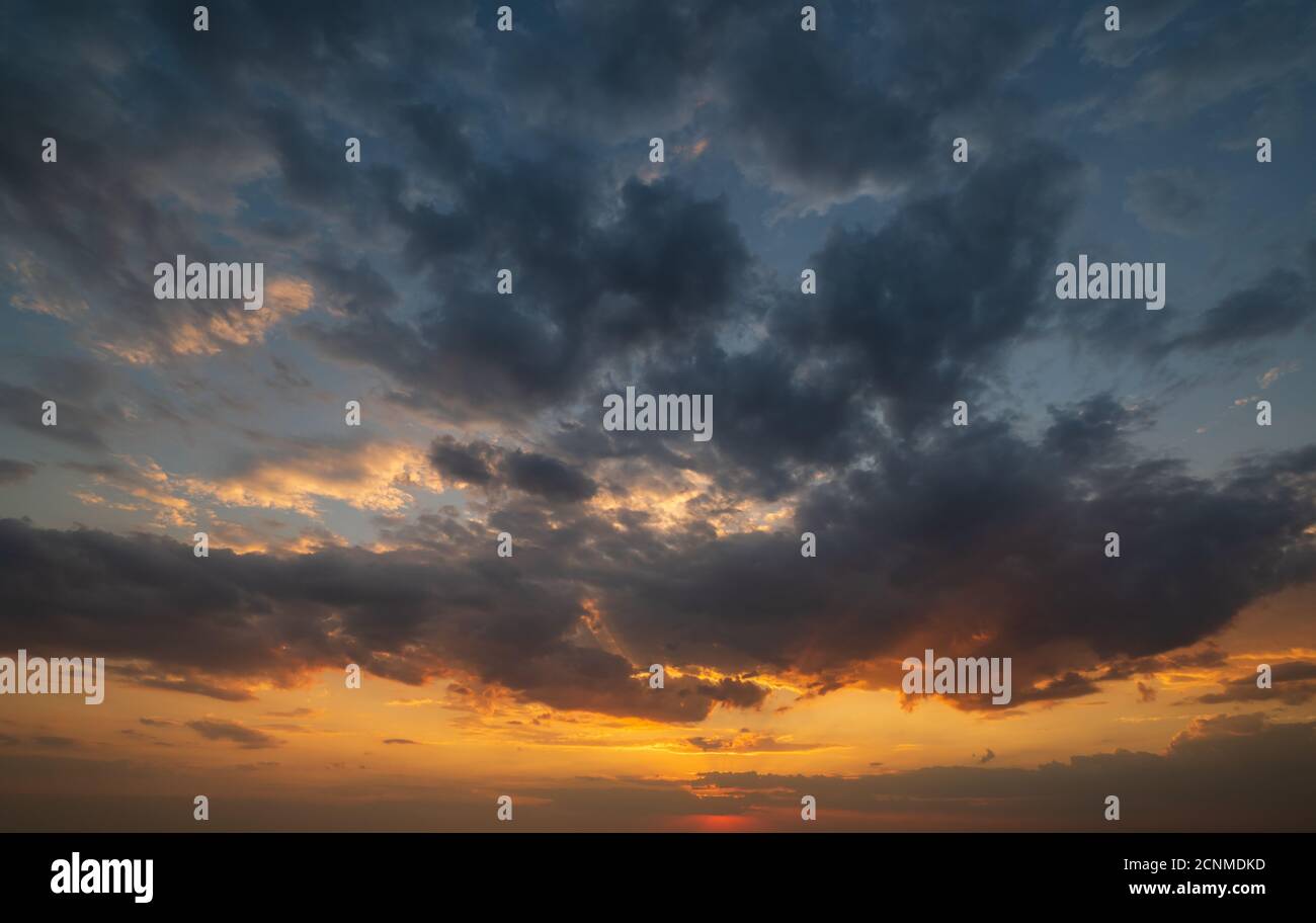 Summer sunset sky panorama background Stock Photo - Alamy
