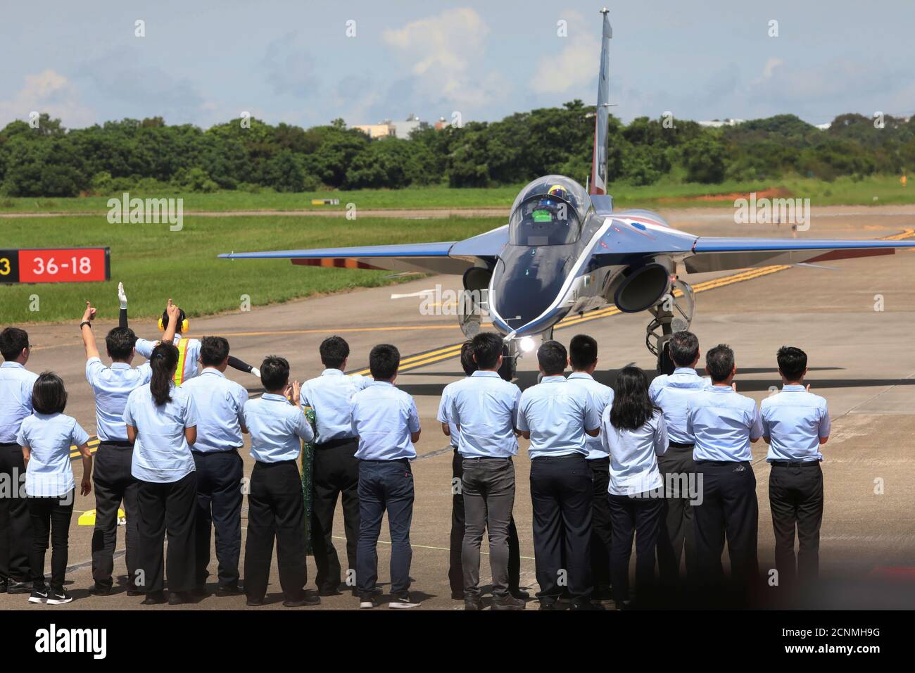 An AIDC T-5 Brave Eagle, Taiwan's first locally manufactured advanced jet  trainer, lands in Taichung, Taiwan, June 22, 2020. REUTERS/Ann Wang Stock  Photo - Alamy
