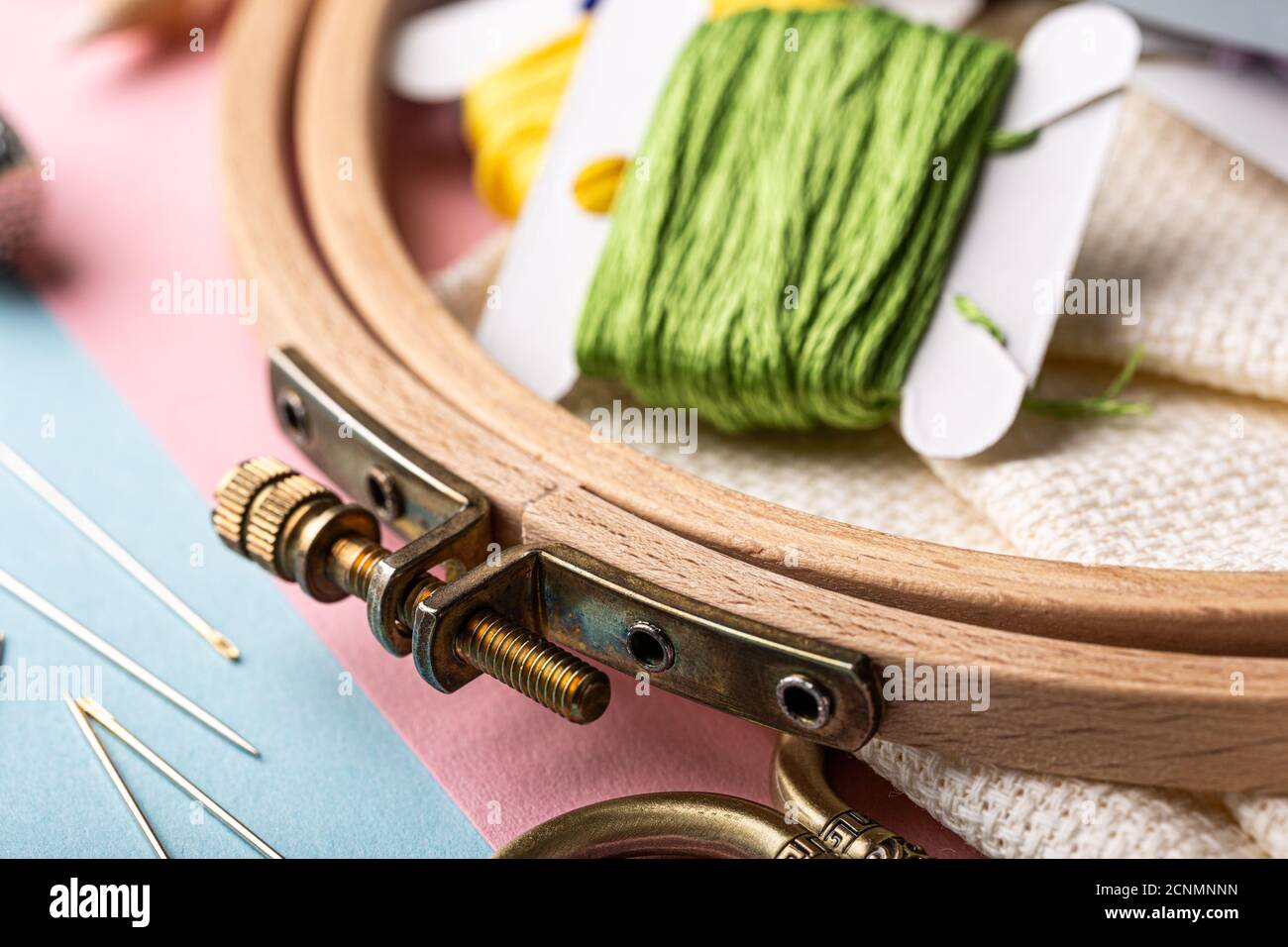 Embroidery set fot cross stitching Stock Photo Alamy