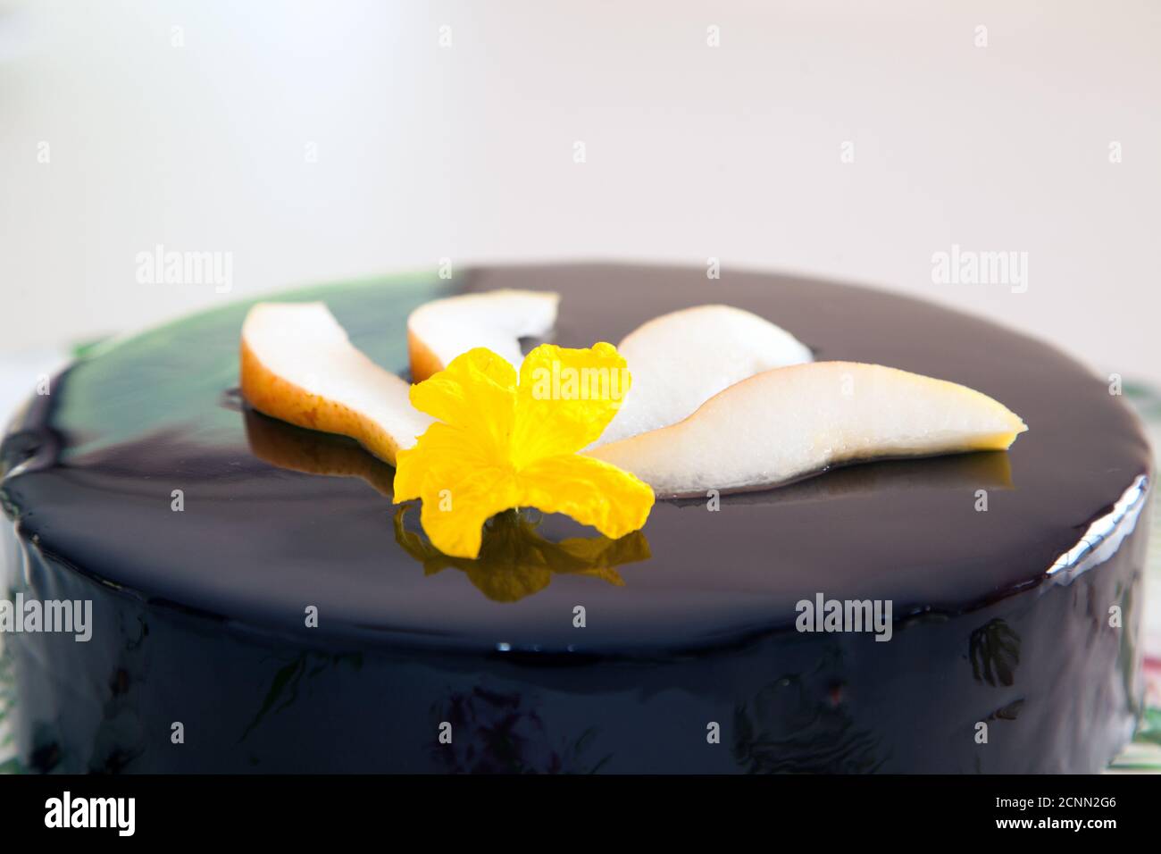 Entremet poire chocolat Stock Photo