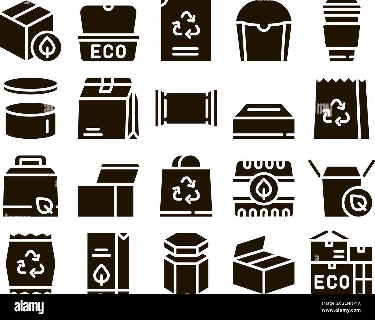 Packaging Collection Elements Vector Icons Set Stock Vector Image & Art ...