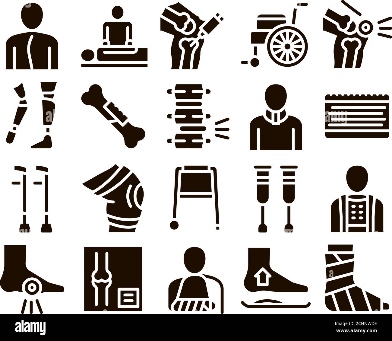 Orthopedic Collection Elements Vector Icons Set Stock Vector Image ...