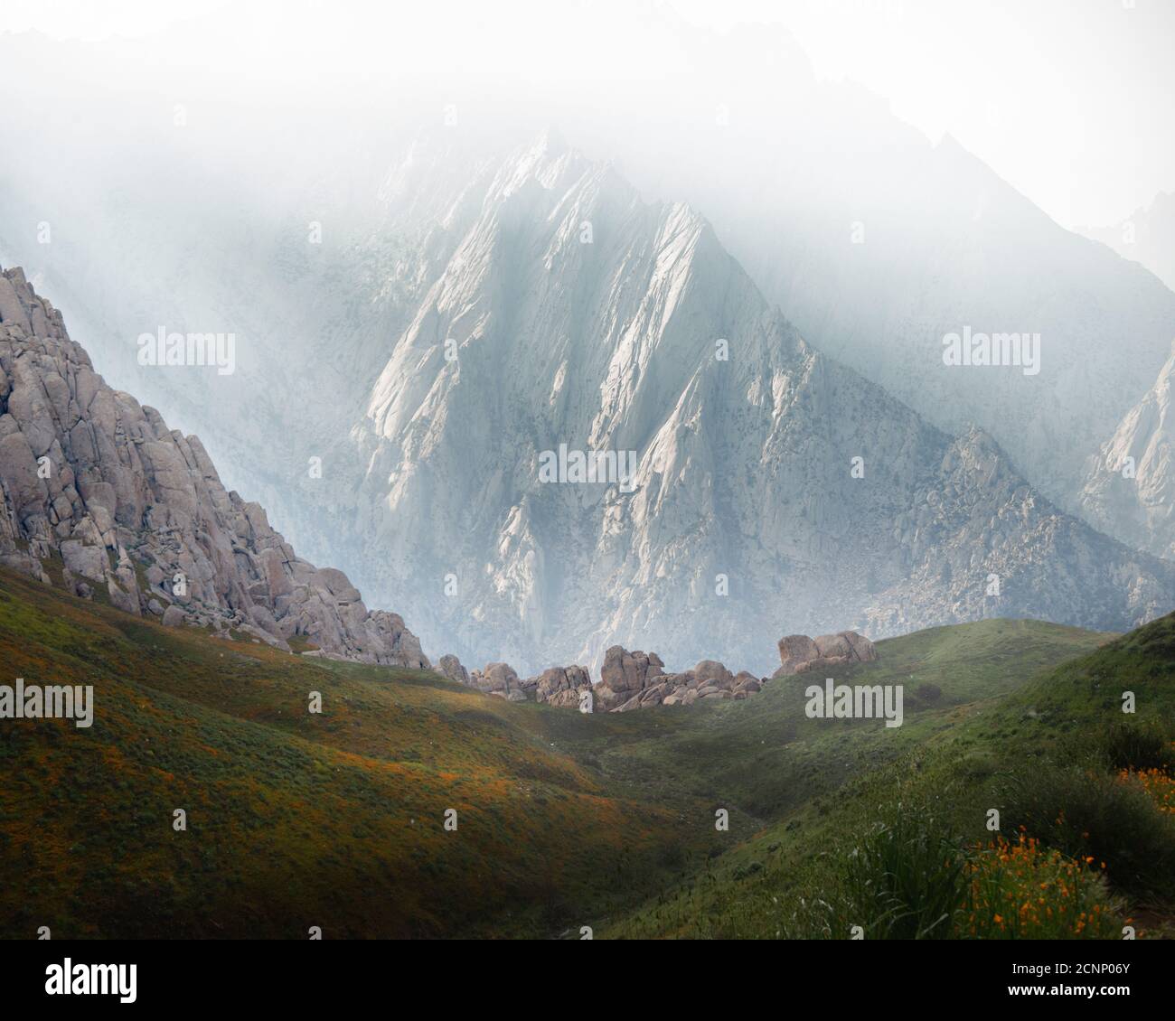 Conceptual mountain landscape composite, California, USA Stock Photo