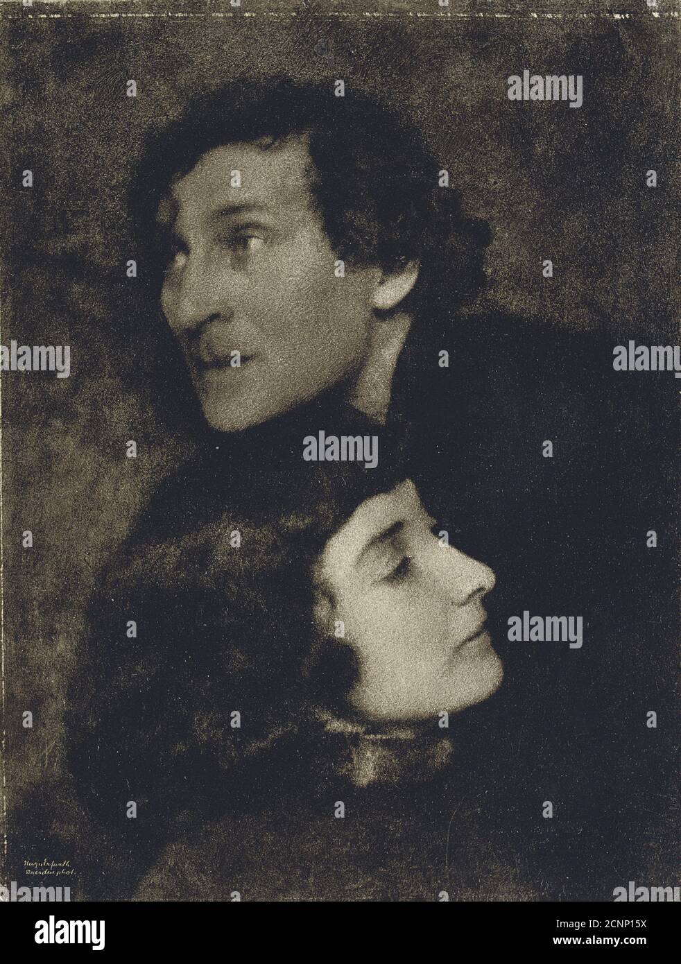 Marc and Bella Chagall, 1923. Private Collection. Stock Photo