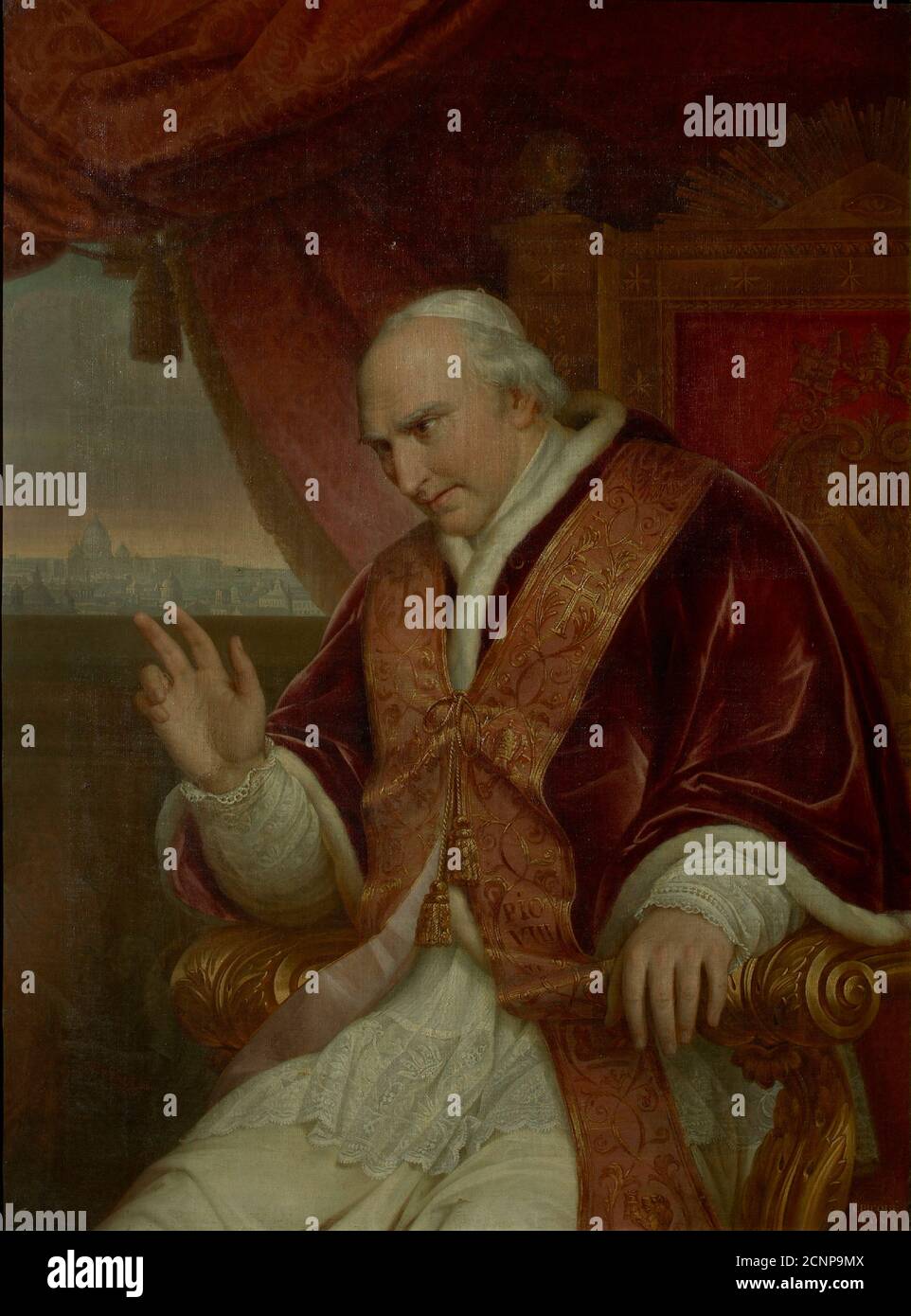 Portrait of the Pope Pius VIII (1761-1830), 1828. Found in the collection  of Grootseminarie Mechelen Stock Photo - Alamy