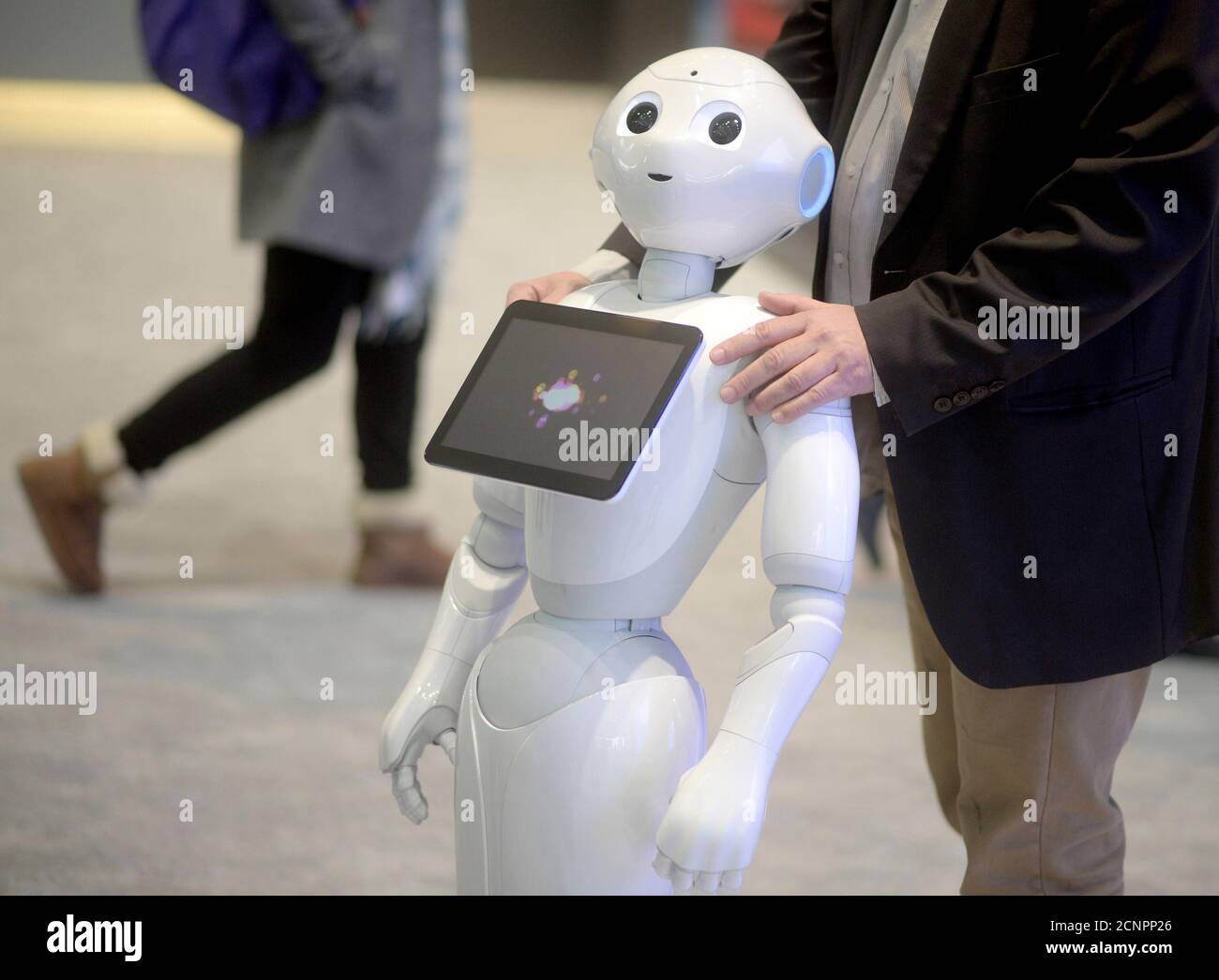 Humanoid robot Pepper is seen at IBM exhibition stand during the CeBIT trade fair, world's biggest computer and software in Hannover March 2016. REUTERS/Nigel Treblin Stock Photo - Alamy