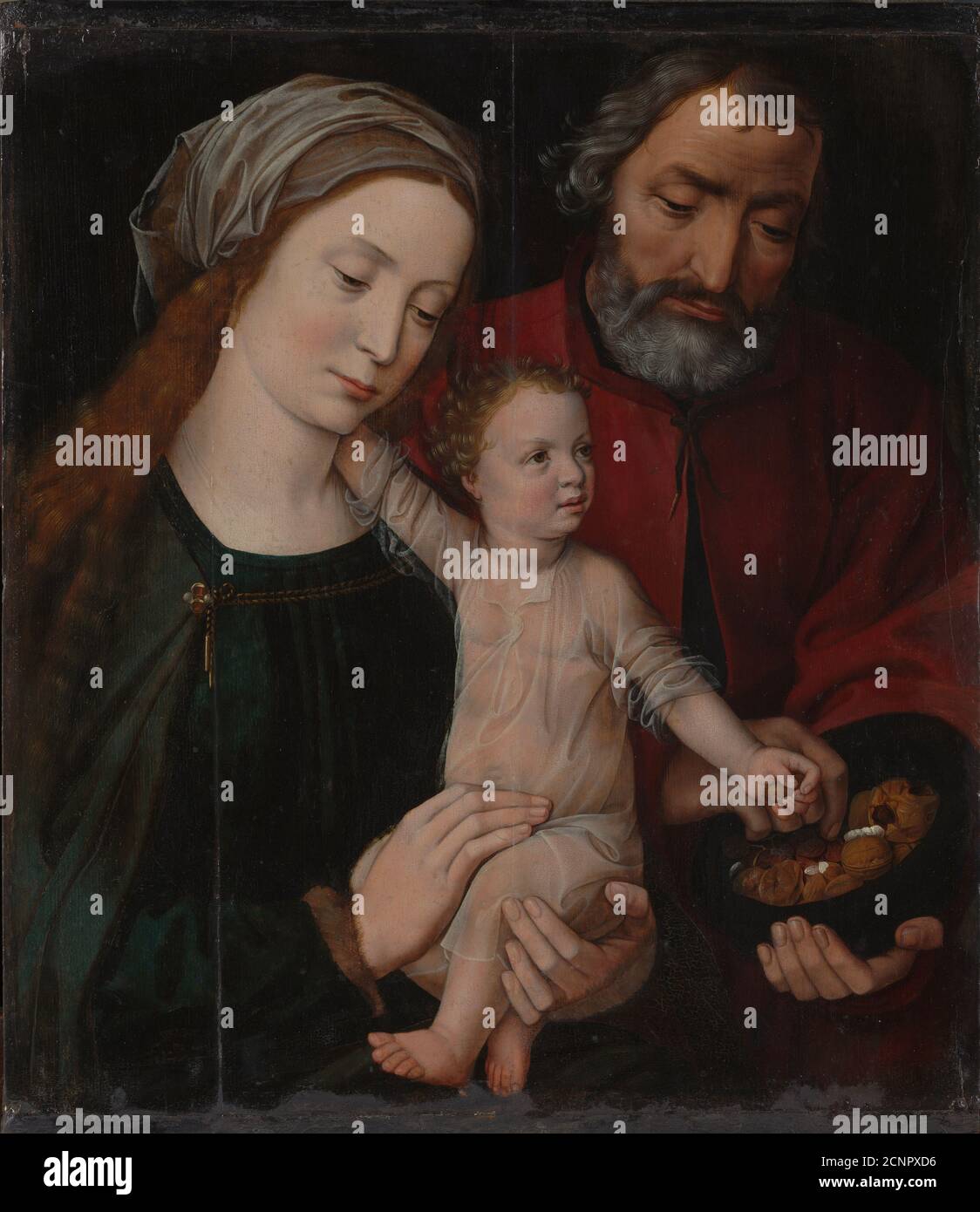 The Holy Family, 1525-1530. Found in the collection of Groeningemuseum, Bruges. Stock Photo
