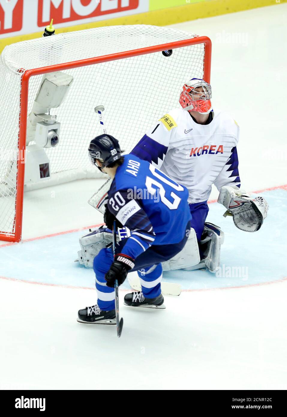 Ice Hockey - 2018 IIHF World Championships - Group B - Finland v South  Korea - Jyske Bank Boxen - Herning, Denmark - May 5, 2018 - Sebastian Aho  of Finland scores a goal. REUTERS/David W Cerny Stock Photo - Alamy