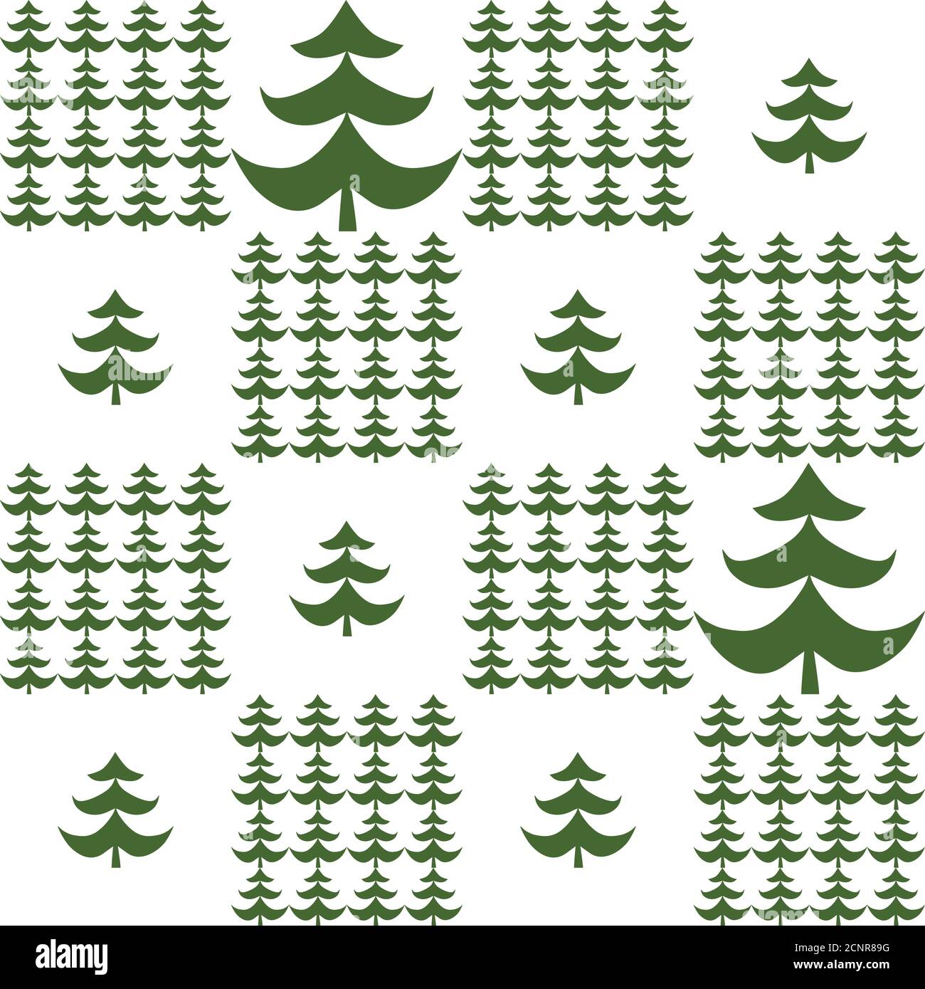 Christmas Tree. Christmas and New Year seamless pattern on a white background Stock Vector