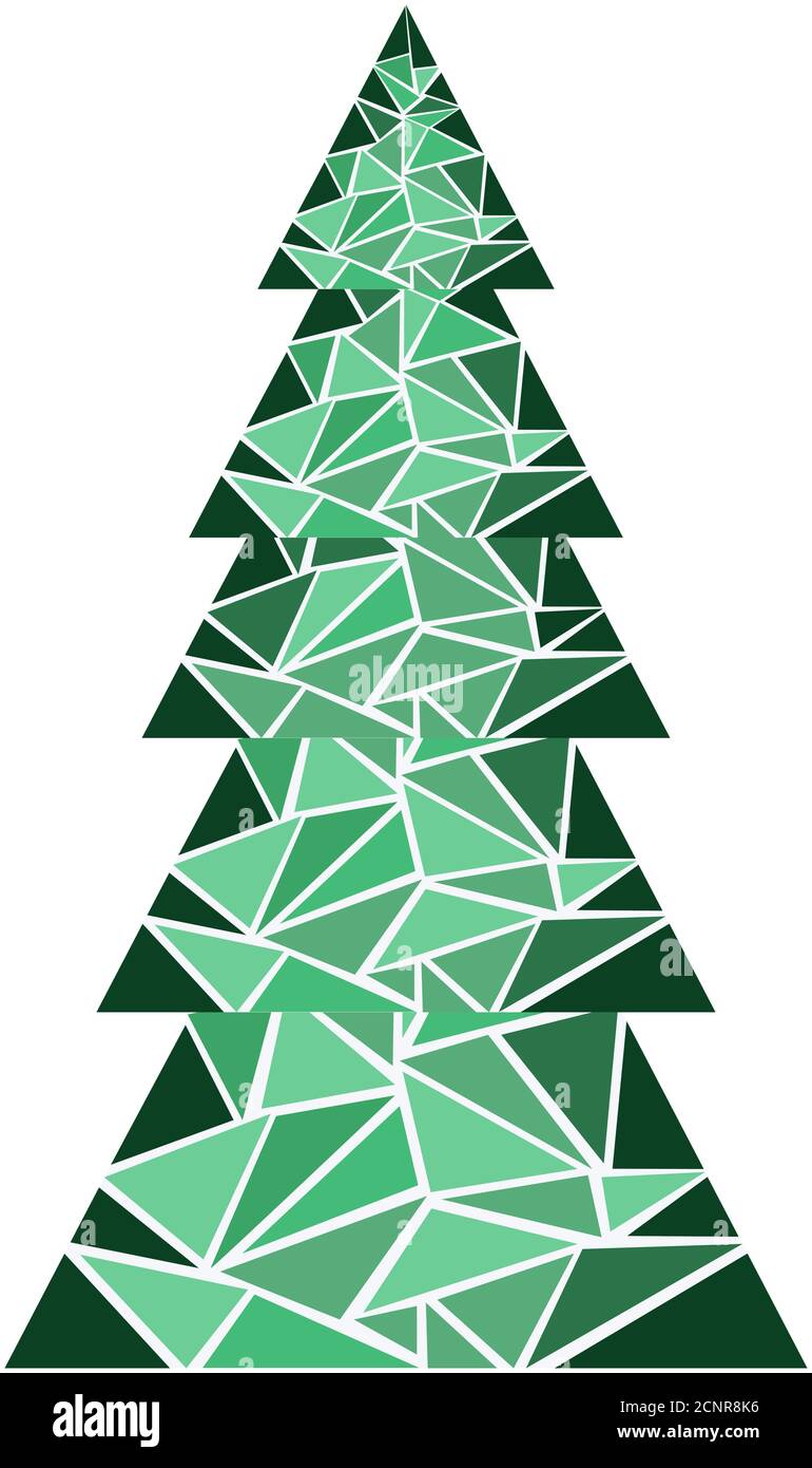 Mosaic Christmas Tree vector illustration for Holiday design. Isolated
