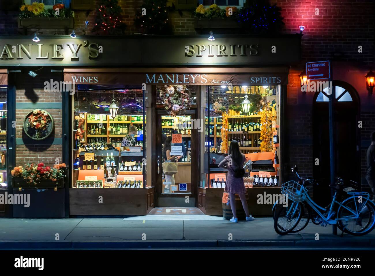 A wine and liquor store in Greenwich Village in New York Saturday