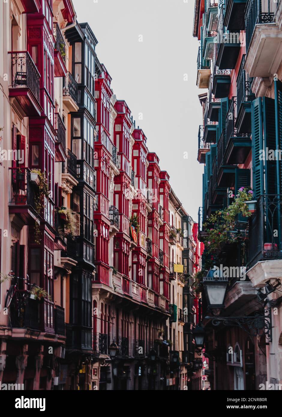 Colorful facade of Bilbao Stock Photo - Alamy