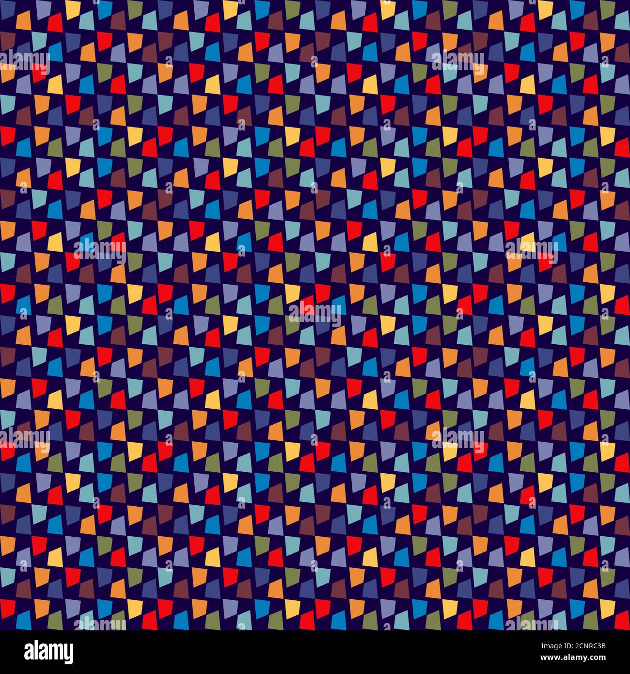 Mosaic colorful seamless pattern on dark blue. Vector illustration. Print on paper, fabric, ceramic Stock Vector
