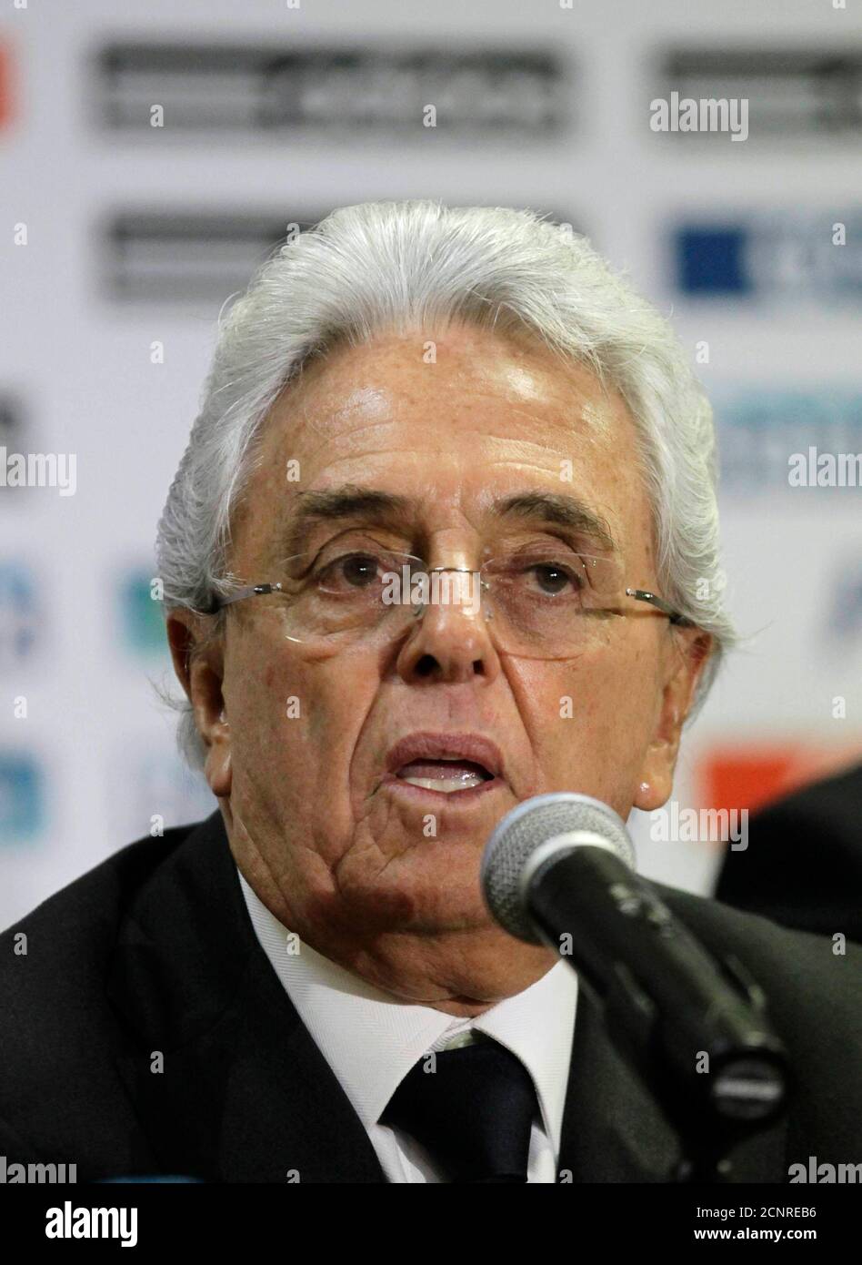 President of the Mexican Football Federation (FMF) Justino Compean speaks during a new conference where Mexico's new national soccer coach Miguel Herrera was named to replace Victor Vucetich in an apparent last-ditch President of the Mexican Football Federation (FMF) Justino Compean speaks during a new conference where Mexico's new national soccer coach Miguel Herrera was named to replace Victor Vucetich in an apparent last-ditch