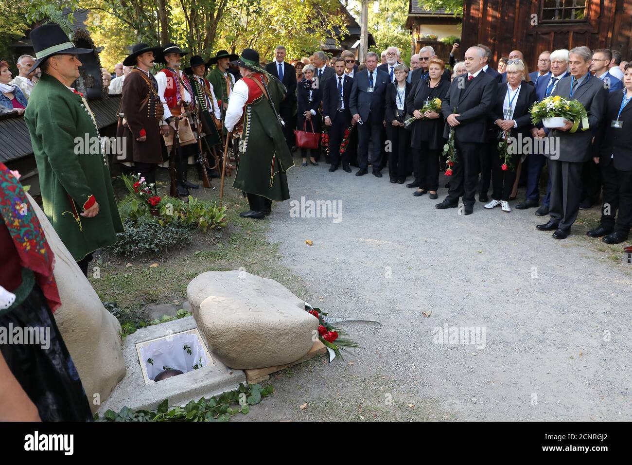 People attend the meeting in remembrance of Czech javelin thrower and 1952 Helsinki Olympics