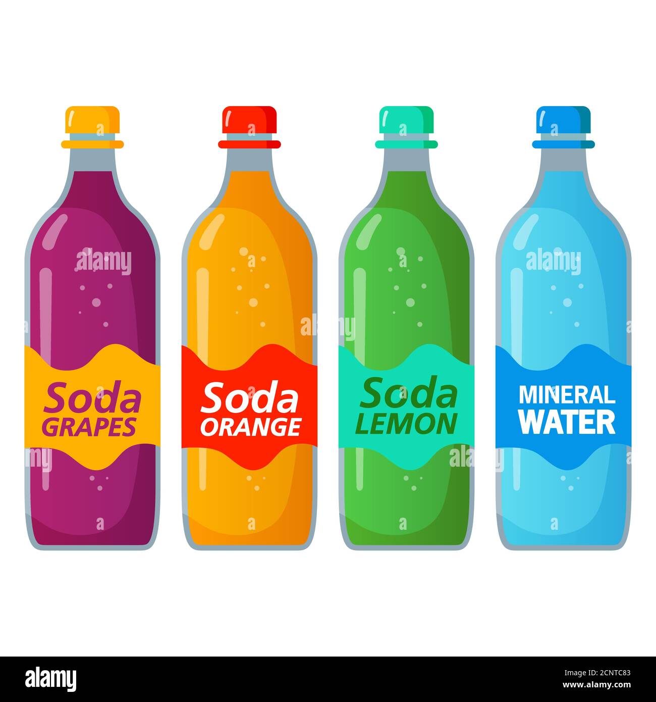 Sweet sparkling water soda.Beverage soft orange and lemon,mineral and