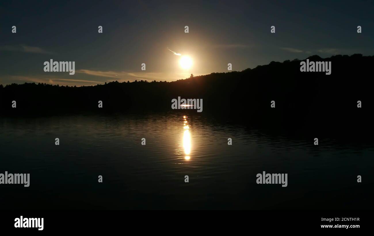 Fall sunset over Lake Wanamaker Stock Photo
