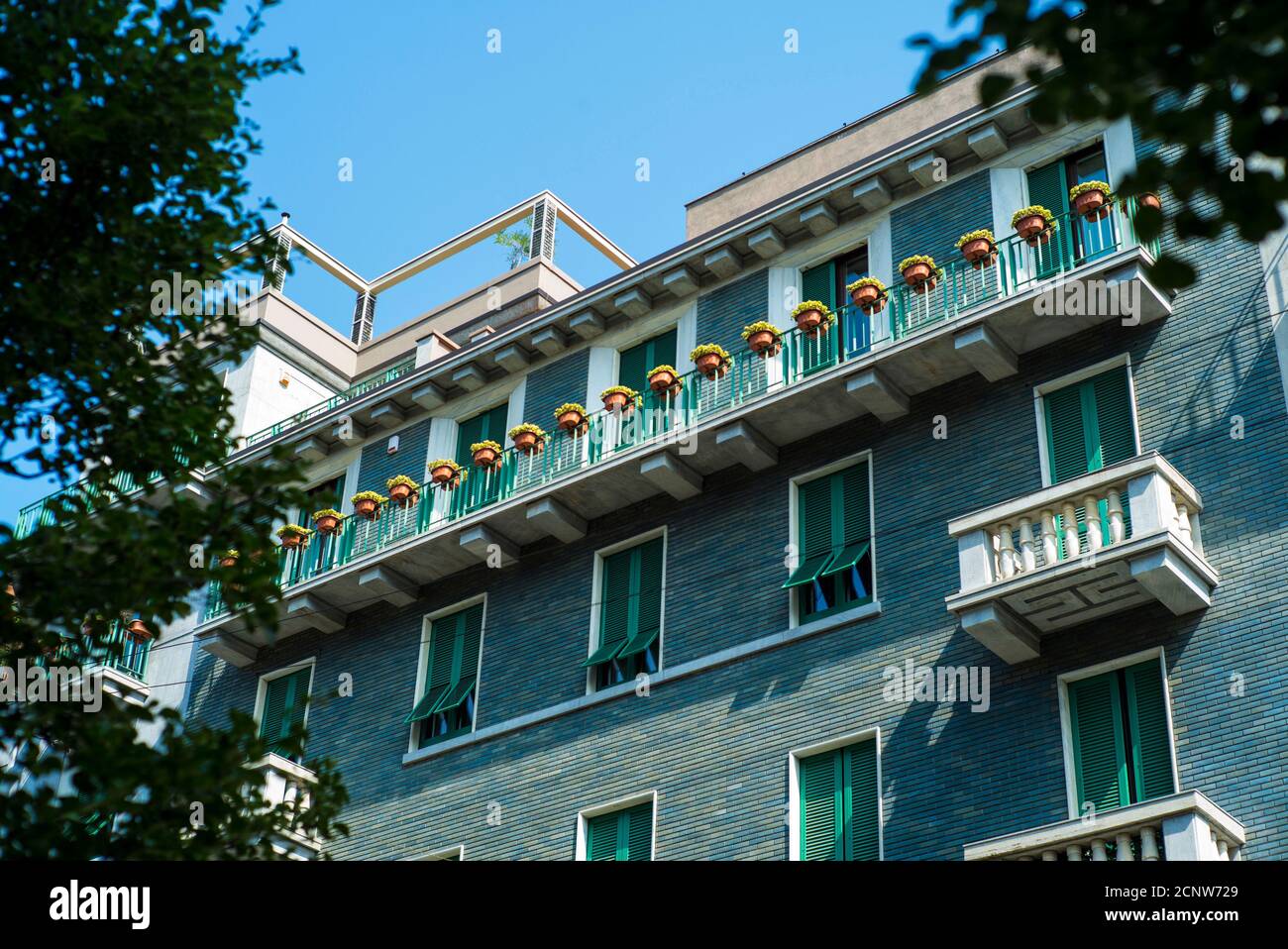 Milan, Lombardy, Italy, Via San Vittore, house facades Stock Photo Alamy