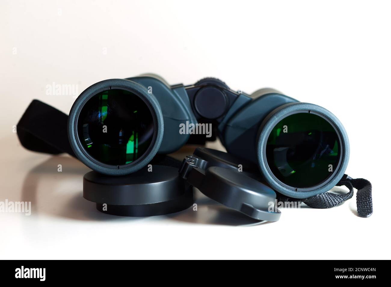 Isolated view to binoculars closeup Stock Photo
