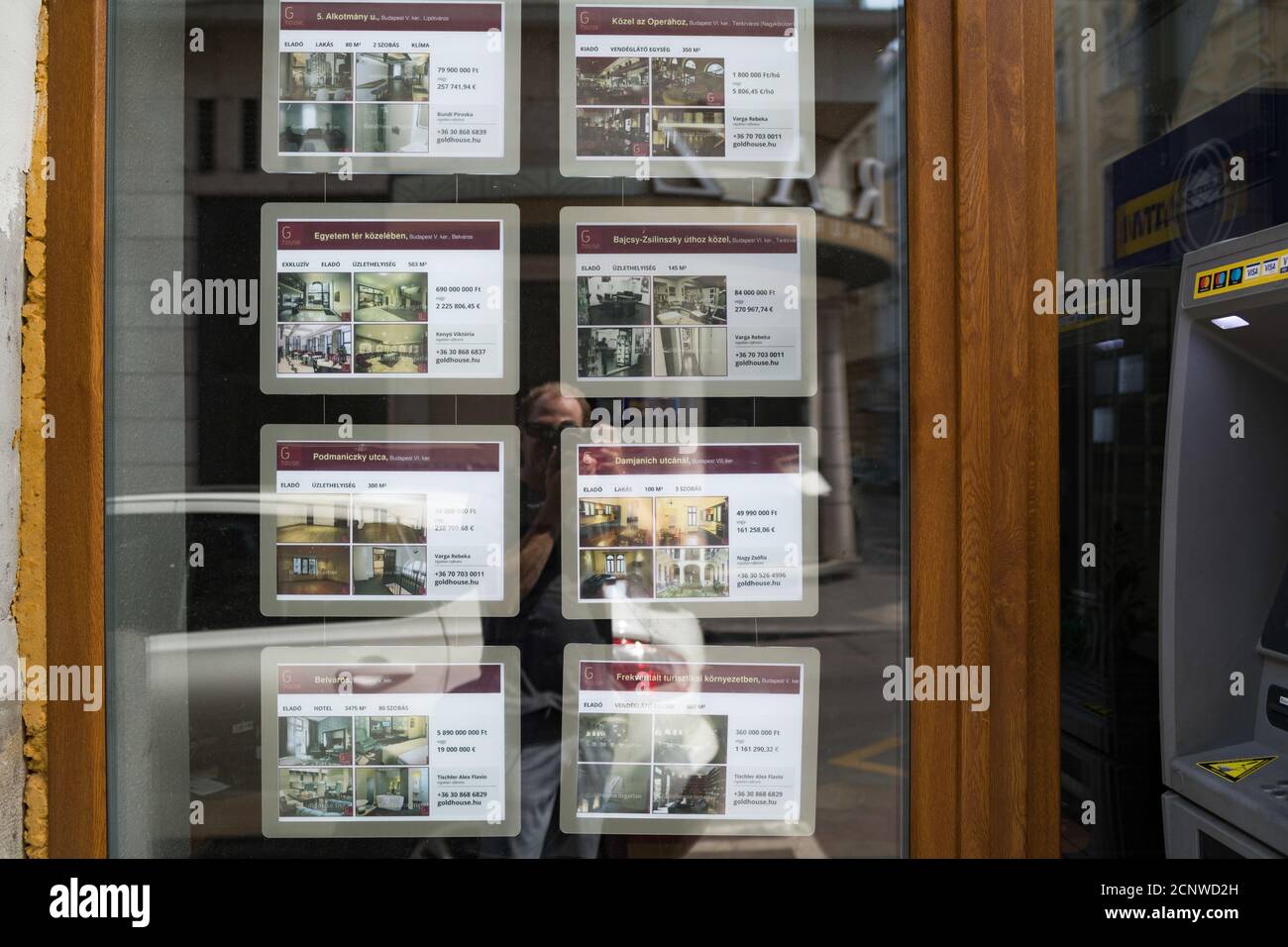Offers, notice board, real estate, Budapest, Hungary, Stock Photo