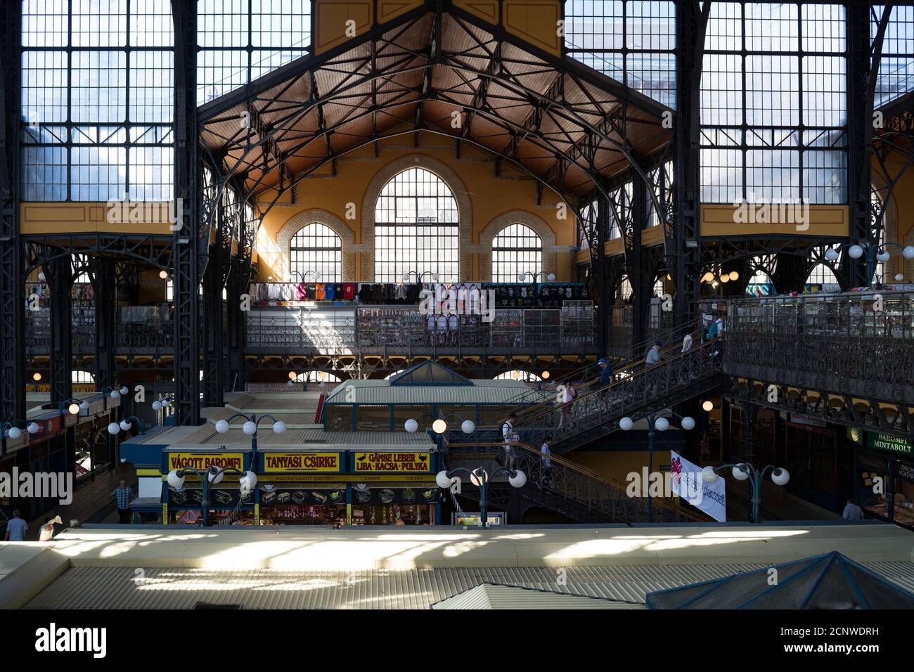 Central Market Hall, Budapest, Hungary, large market hall Stock Photo