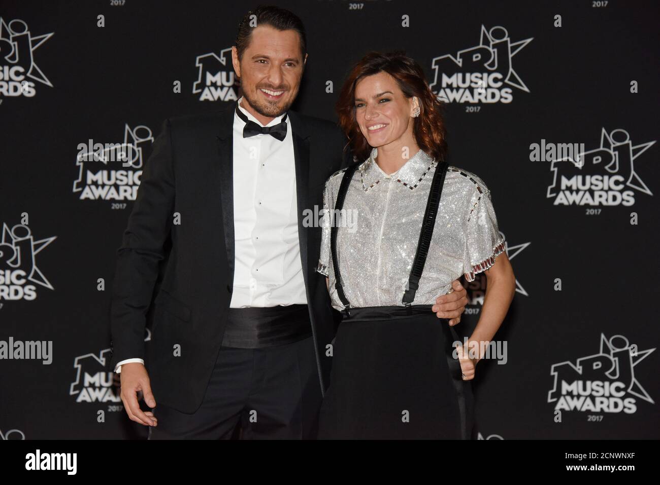 French TV host Vincent Cerutti (L) and French dancer and TV host Fauve