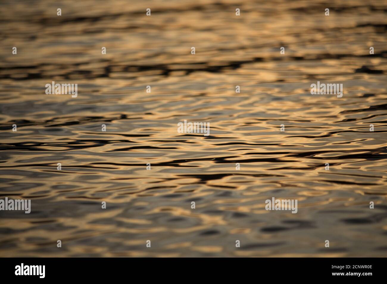 water background with warm tone ripples effect on water during sunset Stock Photo