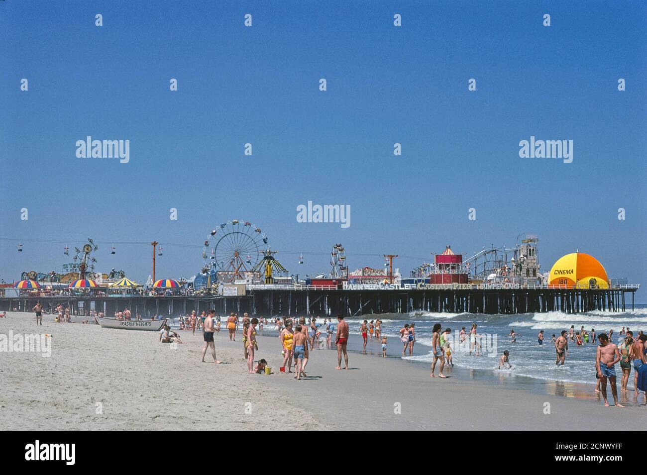 Casino Pier from beach, Seaside Heights, New Jersey, USA, John Margolies Roadside America Photograph Archive, 1978 Stock Photo