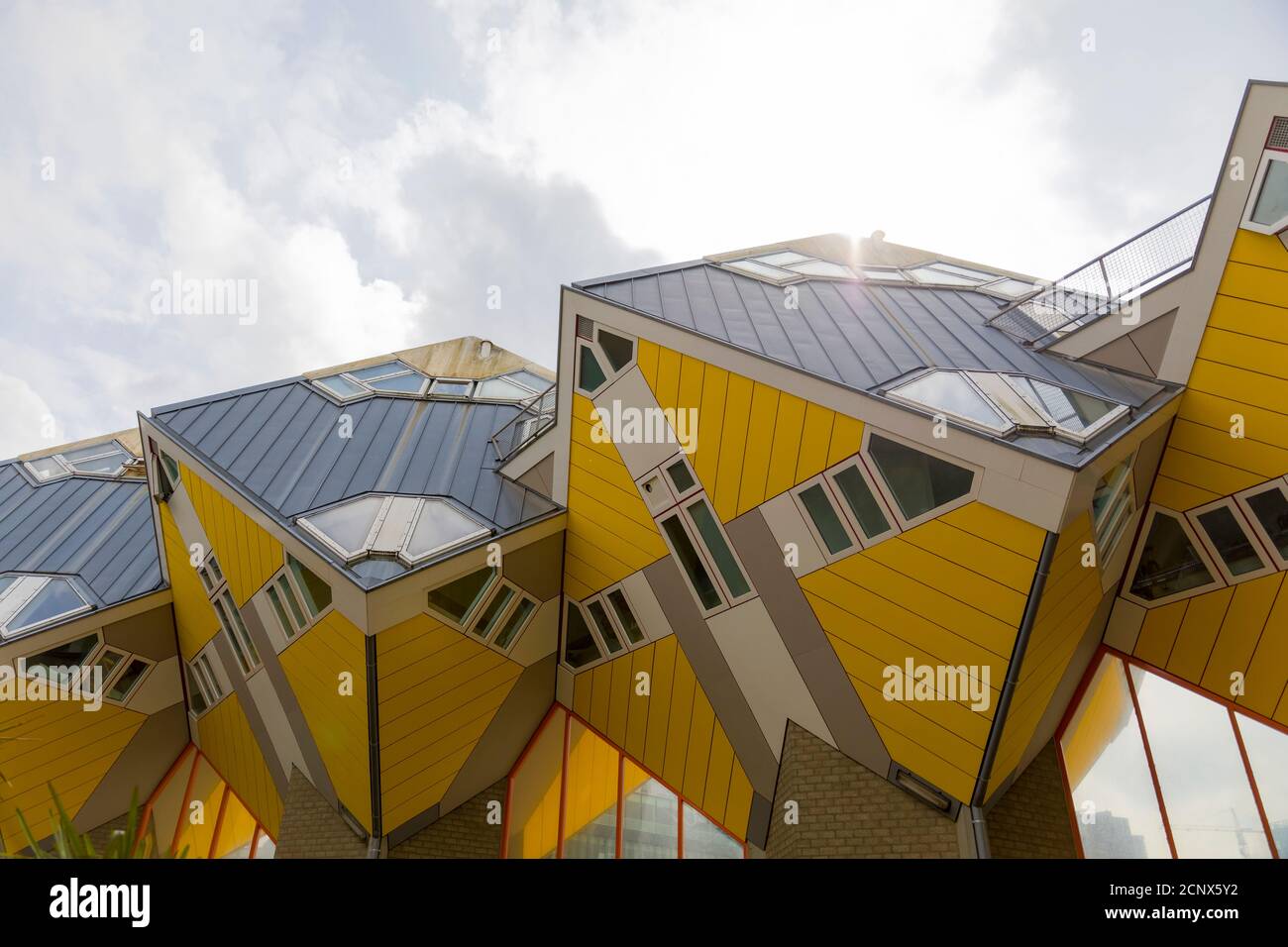 Interior of a Cube House showing unique angles