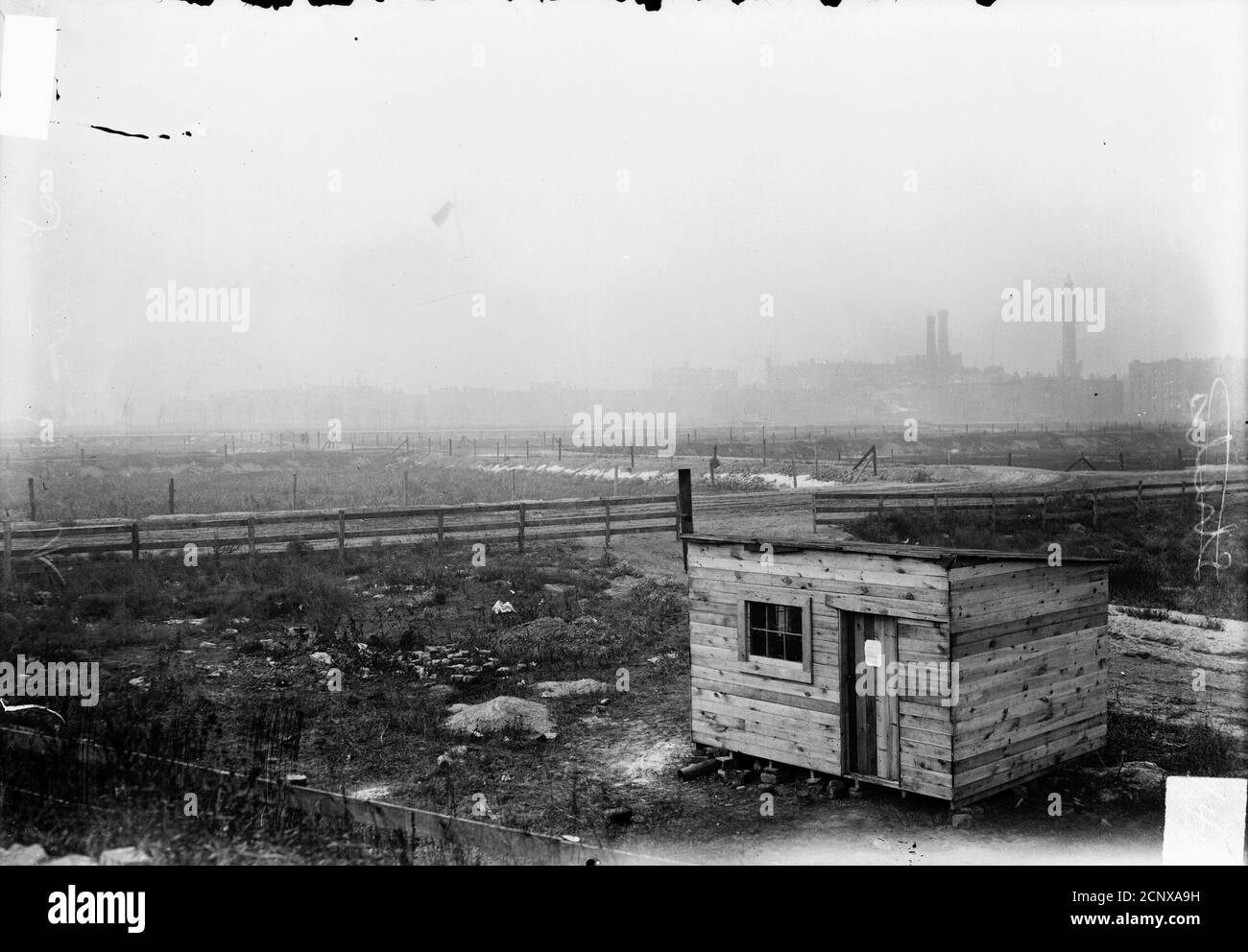 Captain George W. Streeter's shack and surrounding yard in Streeterville, Chicago, Illinois Stock Photo
