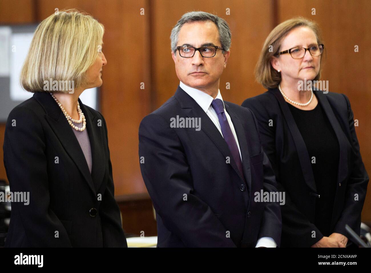 Dirani (C), general counsel for BNP Paribas, appears with his