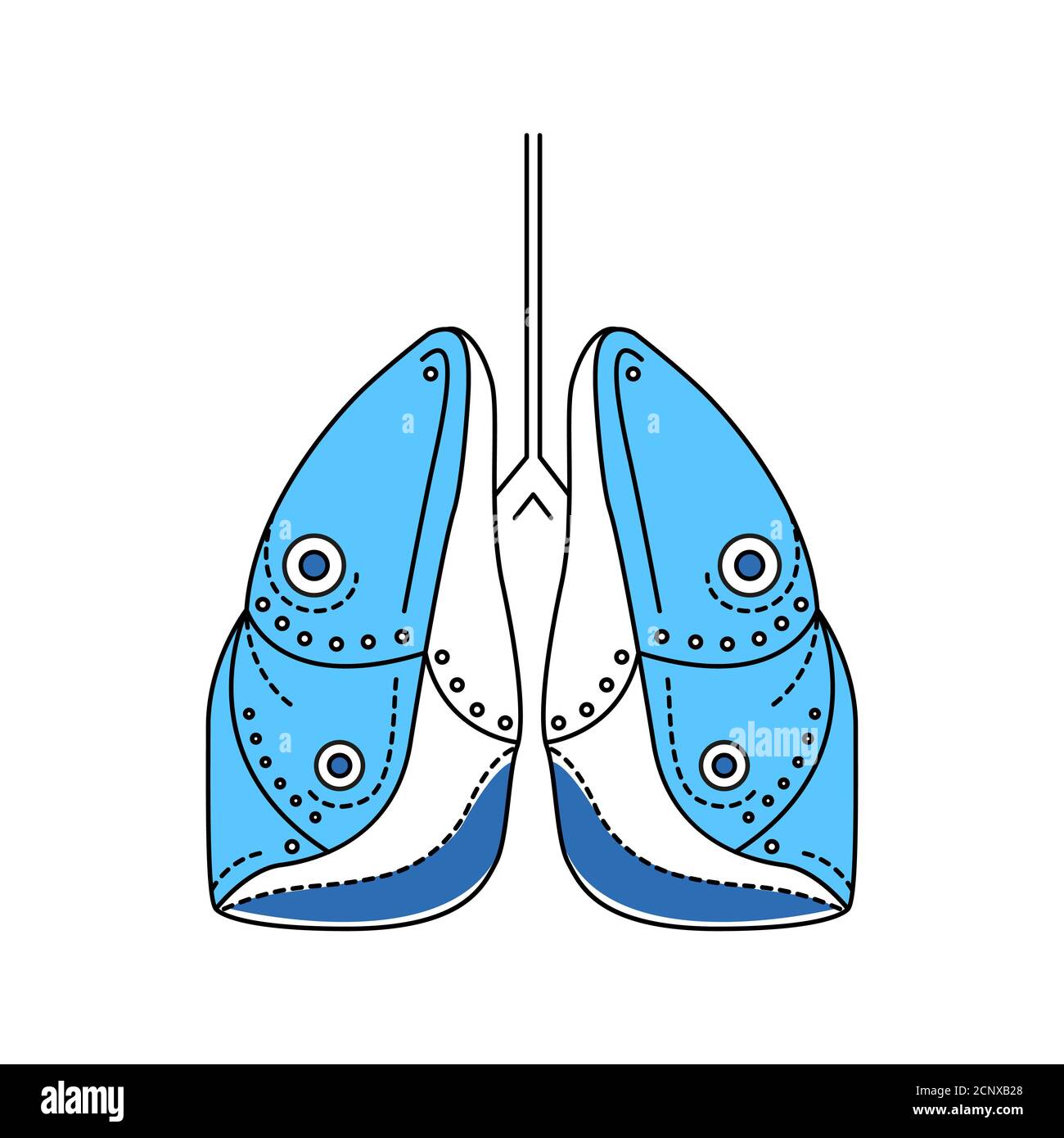 Bio artificial lungs color line icon. Prosthetic device that provides