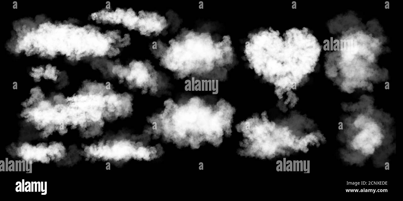 Set of white fog or smoke on dark background, smoke effect for your photos. High  resolution image Stock Photo - Alamy