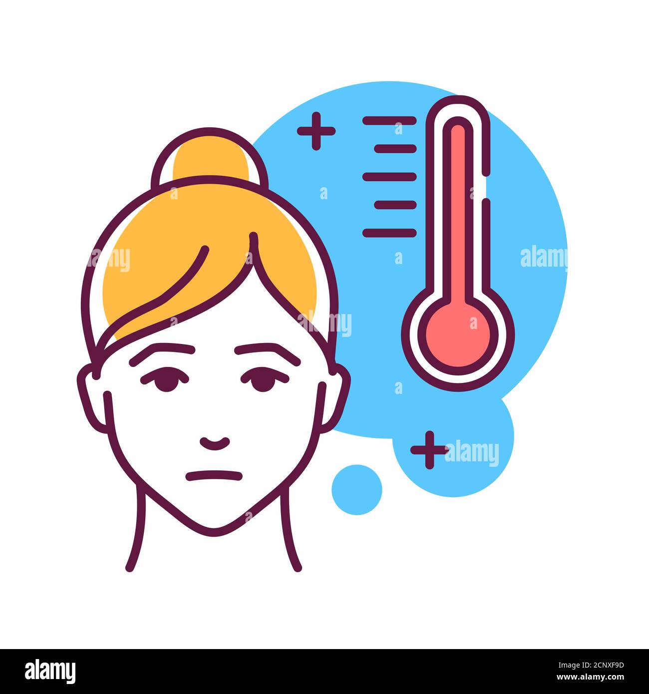 High fever color line icon. Flu symptom. A high body temperature. Helps the  body fight infection. Pictogram for web page, mobile app, promo. UI UX GUI  Stock Photo - Alamy