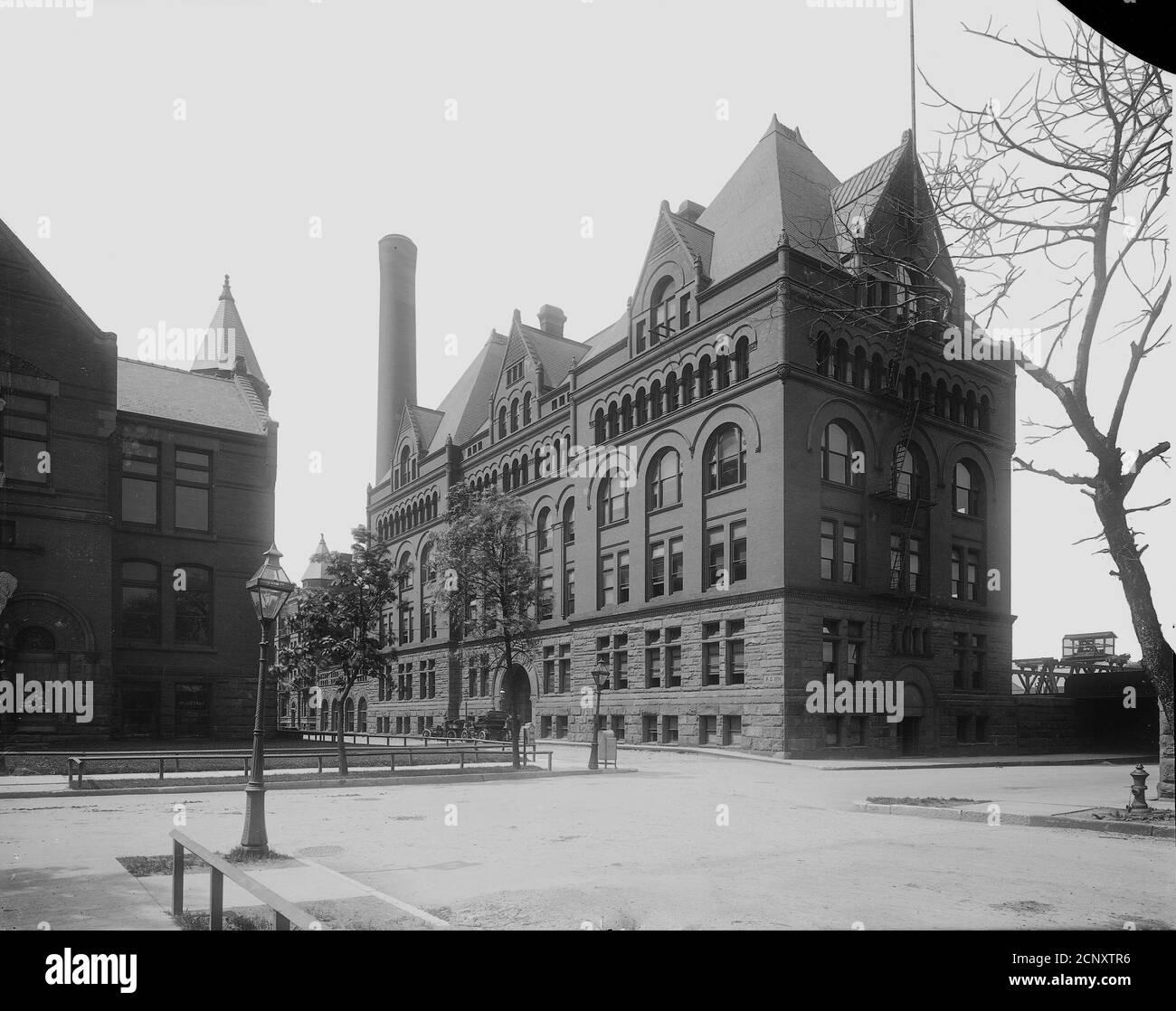 Exterior view of the Armour Institute, located at Federal and 33rd Streets, Chicago, Illinois, circa 1892. Stock Photo