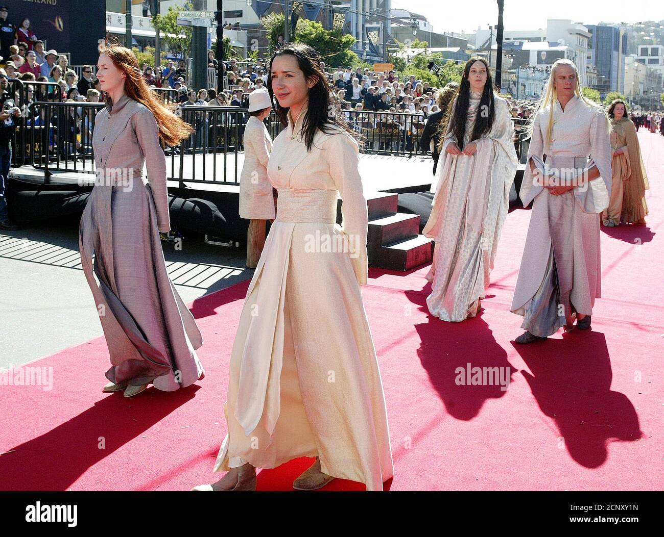 Characters from the movie parade for the world premiere of Lord of the Rings,  The Return of the King at the Embassy Theatre in Wellington, December 1,  2003. The movie is the